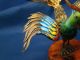Awesome Antique Enamel On Sterling Silver Rooster Gorgeous Details Other photo 5