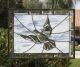 Peace Large Stained Glass Window Panel W/ Clear Beveled Dove & White Clouds 1940-Now photo 2