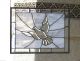 Peace Large Stained Glass Window Panel W/ Clear Beveled Dove & White Clouds 1940-Now photo 4