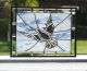 Peace Large Stained Glass Window Panel W/ Clear Beveled Dove & White Clouds 1940-Now photo 6