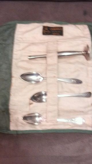 Antique Sterling Silver Flatware Set.  Very Old And Rare photo