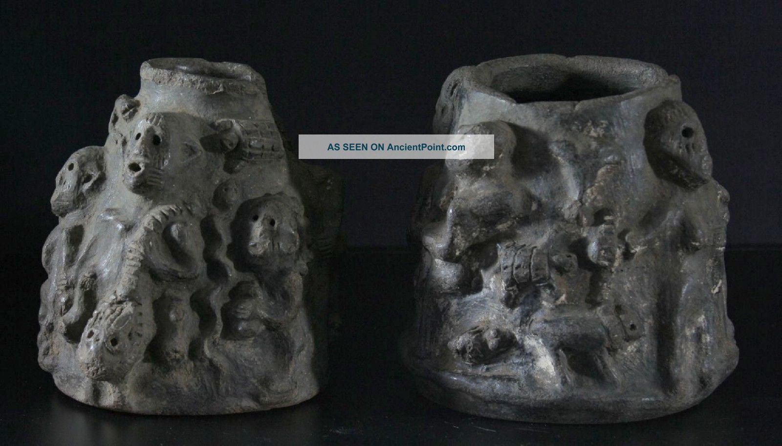 2x Antique Ceramic Pottery,  Mandinka People,  Mali West Africa,  Lion King Sunjata Other photo