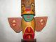 Totem Pole Native Tribal Hand Carved 10.  5 Inch Vintage Wood Antique Native American photo 2