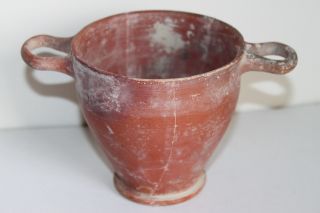 Ancient Greek Hellenistic Pottery Skyphos 3rd Century Bc photo
