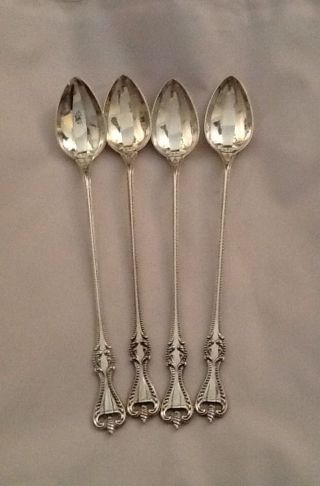 Towle Sterling Silver Flatware Antique 1895 Old Colonial 4 Iced Tea Spoons Ice photo