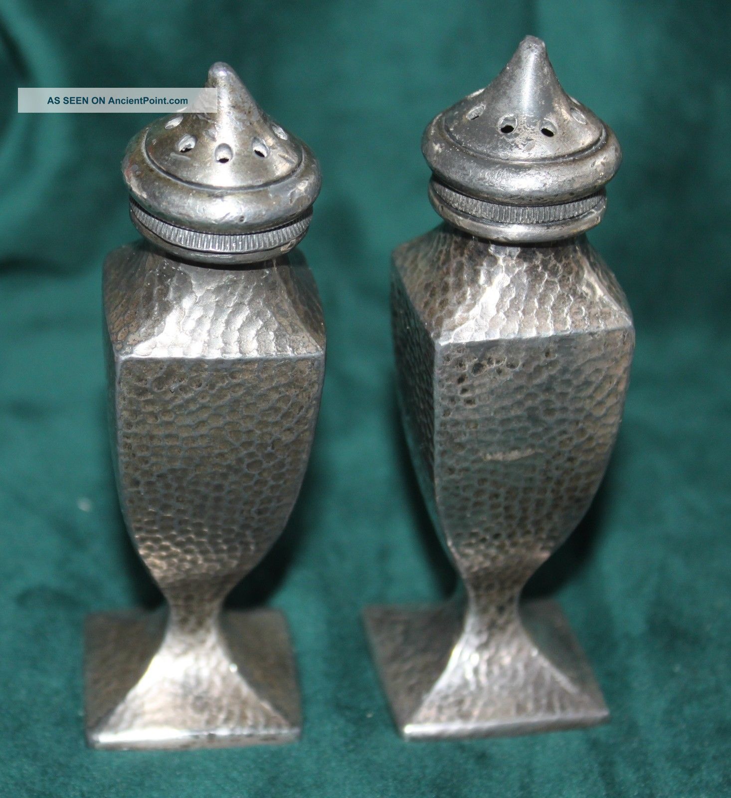 Just Listed 2 Pepper Shakers Hammered Finish Antique Made In Italy Silver Other photo