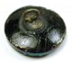 Antique Black Glass Button Fancy Design W/ Colorful Carnival Luster 11/16 
