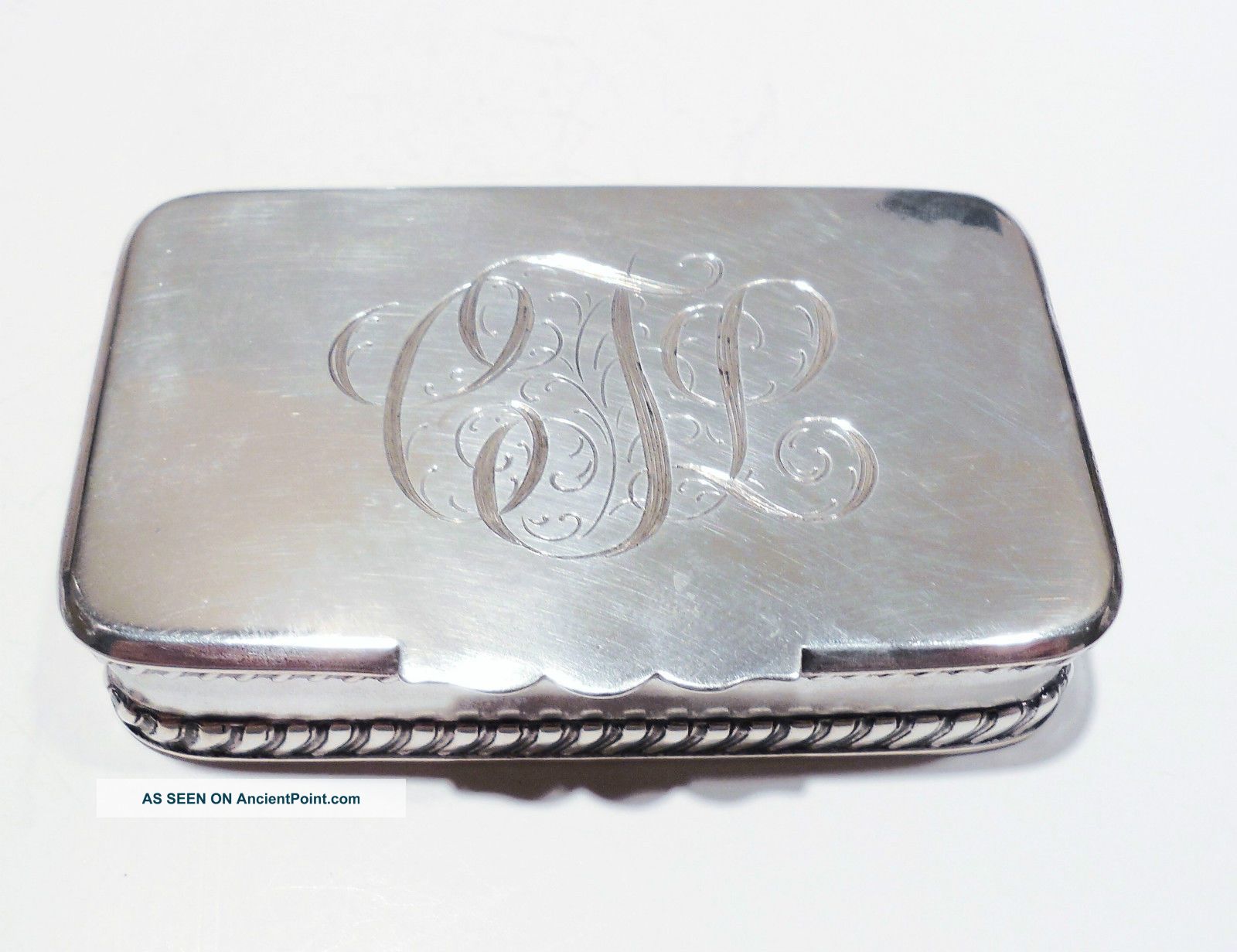 Sterling Silver Double Stamp Box Frank Smith Silver Co Antique 1890 American Boxes photo
