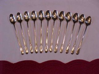 12 Adoration Iced/ice Tea Spoons 1847 Rogers Bros Lovely 1930s Pattern photo
