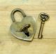 Vintage Love Heart Forever Padlock With Skeleton Keys Solid Brass Antique Lock Locks & Keys photo 4