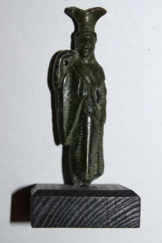 Quality Rare Ancient Roman/egypt Bronze Isis Figure 1st Century Bc/ Ad photo