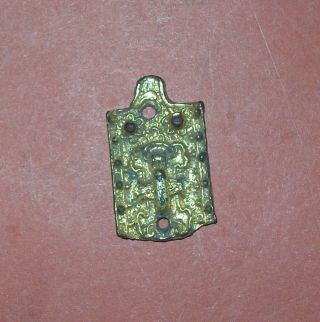 Merovingian Gold Gilded Artefact - Mount Or Pendant photo