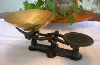 Antique Old Candy? Pharmacy? Scale Brass Tray photo