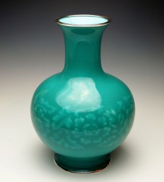 Exquisite Antique Japanese Ando Cloisonne Vase Stunning Ando Musen Turquoise photo