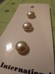 Vintage Jhb Frosted Glass Pearl Buttons Molded Shank On Card 3/8 ' Style 11290 Buttons photo 1