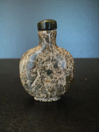 Unusual 19th C.  Antique Chinese Puddingstone Snuff Bottle photo