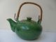 Antique Chinese H/panted Green Teapot Teapots photo 1