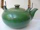 Antique Chinese H/panted Green Teapot Teapots photo 2
