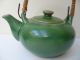Antique Chinese H/panted Green Teapot Teapots photo 3