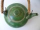 Antique Chinese H/panted Green Teapot Teapots photo 5