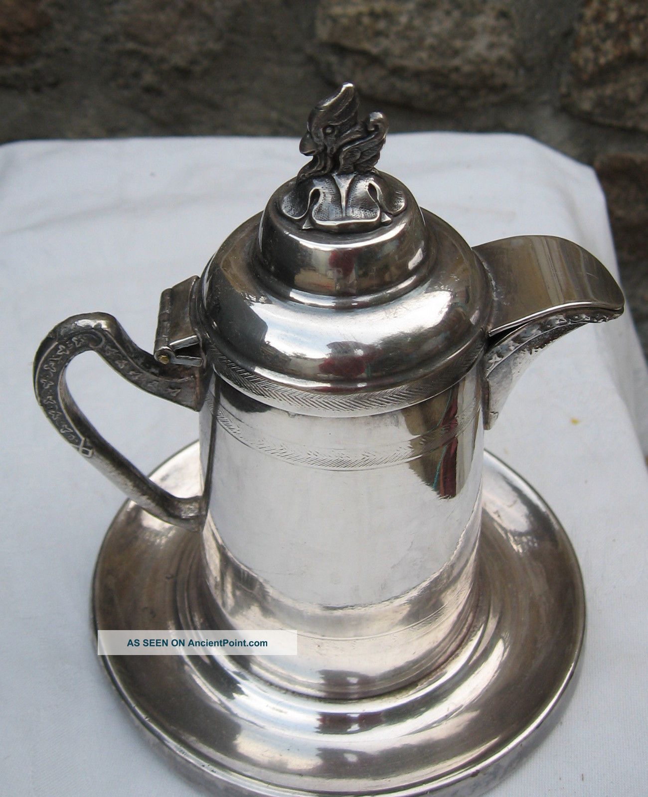 Rare Antique Silver Plate Syrup Pitcher Gotham Silver Co.  Rogers & Bros.  250 Pitchers & Jugs photo
