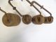 Antique 4 Old Metal Cast Iron Hanging Heavy Scale Hooked Weights Parts Scales photo 4