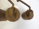 Antique 4 Old Metal Cast Iron Hanging Heavy Scale Hooked Weights Parts Scales photo 5