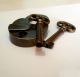 Set Of Antique Vintage Brass Old Padlock With Skeleton Key Lock & Working Locks & Keys photo 1