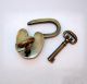 Set Of Antique Vintage Brass Old Padlock With Skeleton Key Lock & Working Locks & Keys photo 4