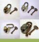 Set Of Antique Vintage Brass Old Padlock With Skeleton Key Lock & Working Locks & Keys photo 6