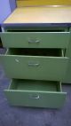 Vintage Green Metal 5 Piece Kitchen Cabinets Base Cabinet Counter Top Uppers Post-1950 photo 3