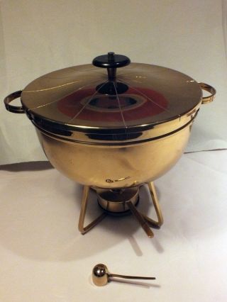 Vintage Dorlyn Silversmiths Heated Chafing Dish Tommi Parzinger Brass Nos photo