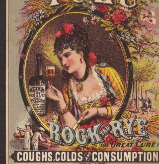 1800 ' S Lawrence & Martin ' S Tolu Rock & Rye Consumption Cure Stimulant Tonic Card photo