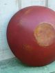 Primitive Country Small Wooden Bowl Red Painted Very Unique Primitives photo 1