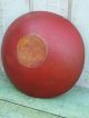 Primitive Country Small Wooden Bowl Red Painted Very Unique Primitives photo 2