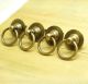 Of 4 Pcs Vintage Top Hat Ring Round Pull Atq Solid Brass Cabinet Knob Drawer Door Knobs & Handles photo 2
