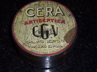 Antique Cera Antiseptic Round Tin - Industria Chilena photo