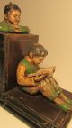Antique Art Deco Ronson Chinese Children At Play Bookends.  Asian Students. Art Deco photo 3