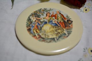 Vintage Porcelain Trivet Victorian Courting Lovers Scene  Alba photo