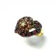 Rose Cut Diamond & Natural Ruby Gold Plated Antique Look Jewelry Ring Size 7.  25 Islamic photo 1
