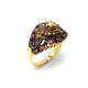 Rose Cut Diamond & Natural Ruby Gold Plated Antique Look Jewelry Ring Size 7.  25 Islamic photo 2