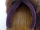 Antique Japanese Geta Shoes Clogs Fur Trim Purple Silk Velvet Strap Closed Toe Other photo 3