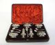 Antique English Silver Sterling Salt Pepper Mustard Spoons Set Fitted Case Salt & Pepper Shakers photo 10