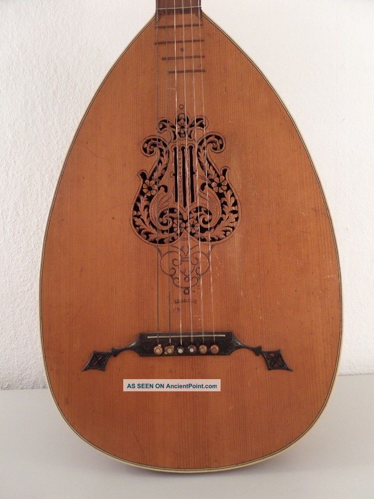 Old Edelglocke German Antique Lyra Style Historical Lute Luth No Guitar Violin String photo