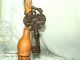 Antique Cast Iron Large Skeleton Motif Shape With Leather Tassel Gate Key Locks & Keys photo 2