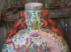 Large Antique Chinese Famille Rose Porcelain Moon Flask Vase Qianlong Mark Vases photo 10