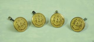 Antique State Of Maine Militia Uniform Buttons Gilt Brass 4 Superior Quality photo