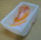 Akro Agate Slag Glass Bowl 657 Orange White Mint Condition Mid-Century Modernism photo 2