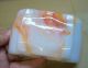 Akro Agate Slag Glass Bowl 657 Orange White Mint Condition Mid-Century Modernism photo 3