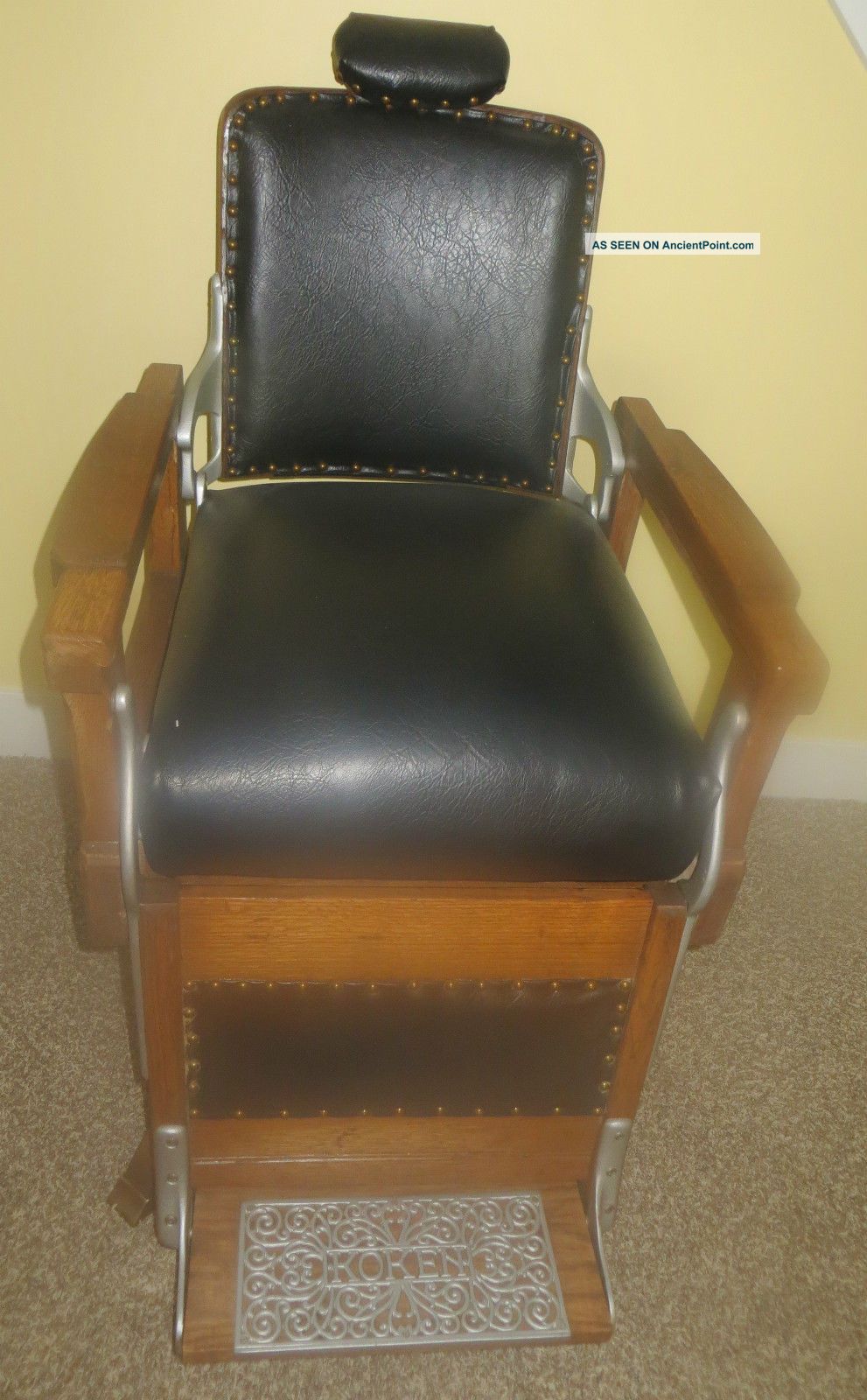 Rare 1898 - 1900 Koken Congress One Lever Barber Chair 